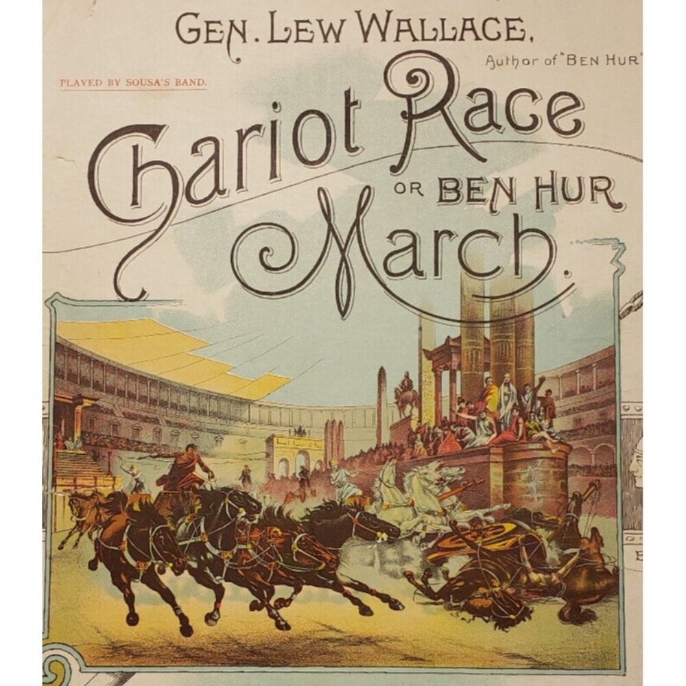 Sheet Music- Ben Hur Chariot Race March by E.T. Paull Antique 1894